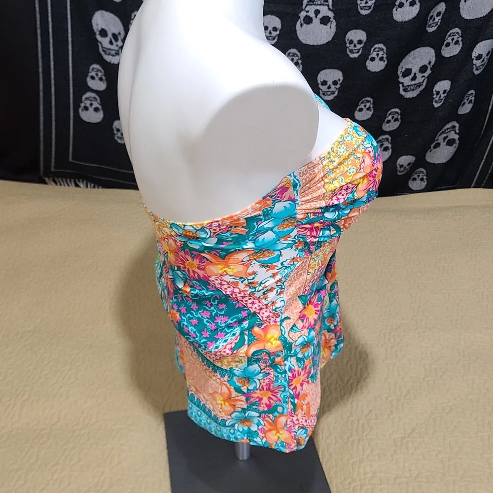 Into the Bleu floral tankini size 12 - Picture 4 of 8